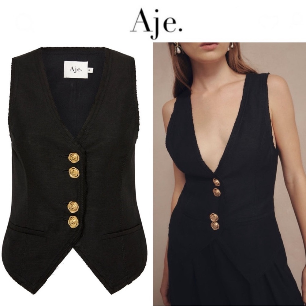 AJE.
PRIMROSE TAILORED VEST (BLACK)